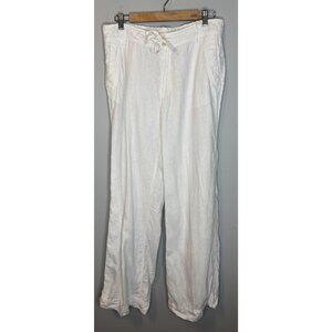 Lauren Ralph Lauren White Linen Pants Size 12 Women’s Wide Leg